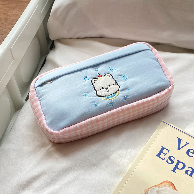 Handgefertigte Kosmetiktasche mit Verspieltem Katzenmotiv Brehn