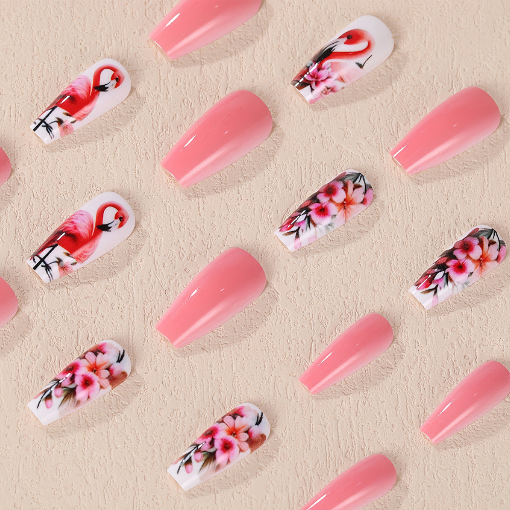 Nail Art Set mit farbenfrohen Flamingo- und Blütenmotiven Brehn