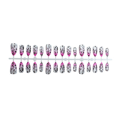 Künstlerisches Leopard-Print-Gradient Press-On-Nagelset Brehn