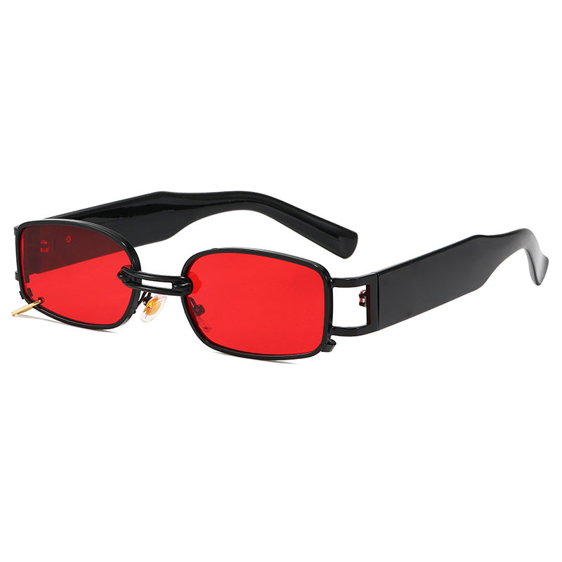 Damen modische rechteckige Sonnenbrille mit exklusivem Metallrahmen Brehn