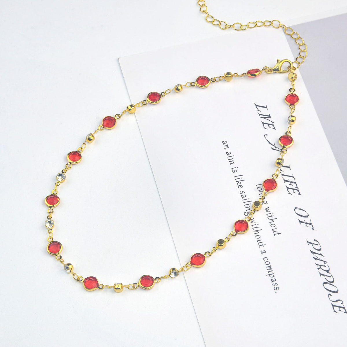 Elegante Stein Strass Halskette Brehn