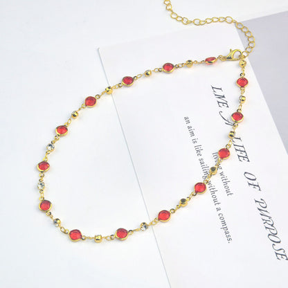 Elegante Stein Strass Halskette Brehn