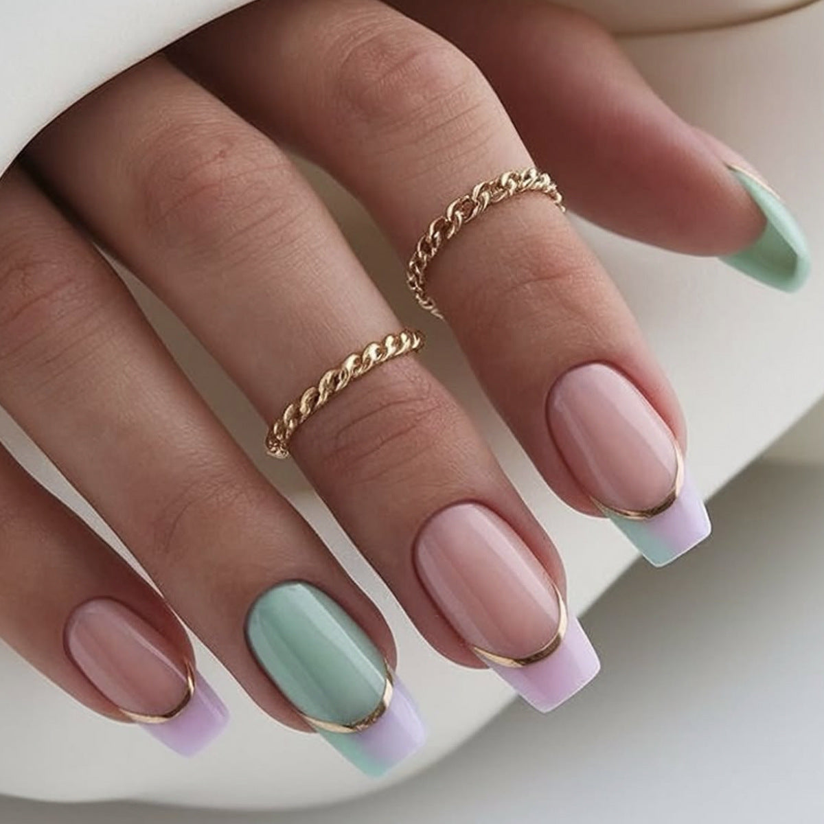 French Tip Acryl Nagelkunst Design Brehn