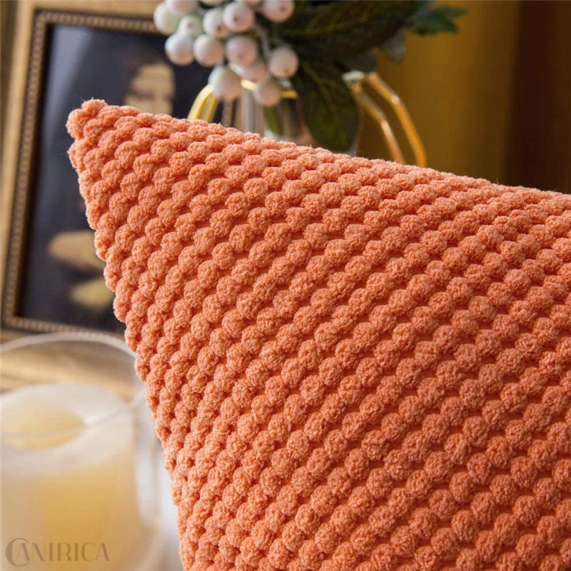 Quadratischer dekorativer Kissenbezug mit handtuftetem Pompon‑Tufting und weichem Baumwollmix Brehn