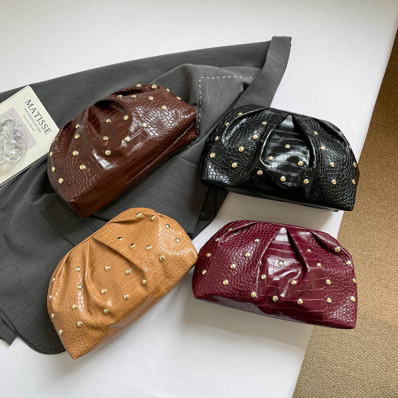 WoElegant Texturiertes Krokodilmuster Clutch Bag Brehn