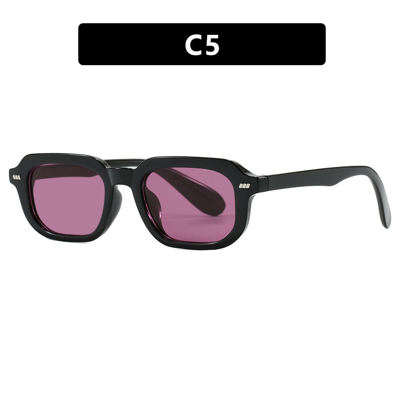 Damen quadratische Sonnenbrille mit hochglänzendem transparentem Rahmen und polarisierenden Gläsern Brehn