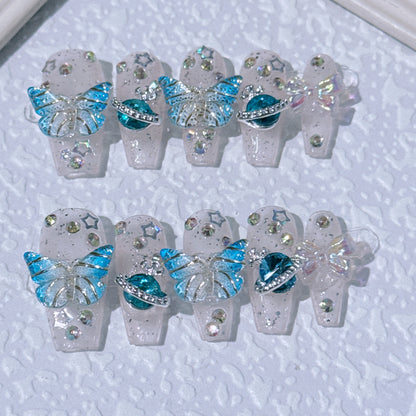 Butterfly Design Press-On Nagel Kunst Set