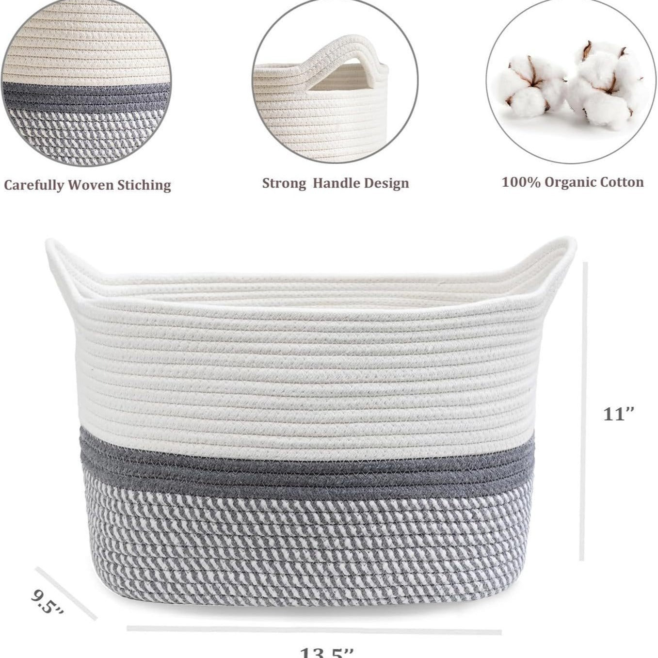 Damen Moderner Aufbewahrungskorb mit geflochtenem Design Brehn