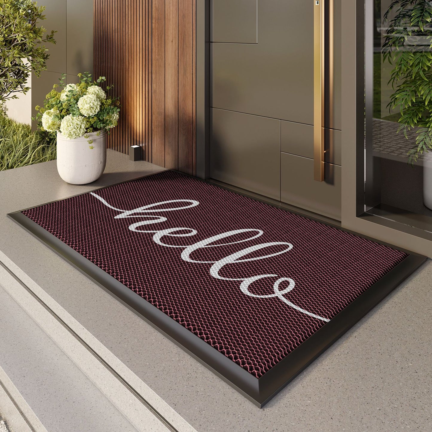 Stylische Pfotenabdruck Willkommensmatte Brehn