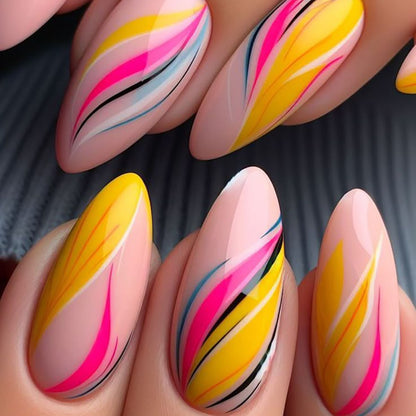 Artistische Ombre Swirl Press-On Nägel Brehn