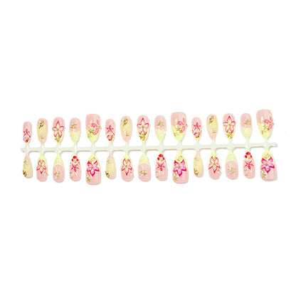 Elegante Blumen Press-On Nagelkunst Brehn