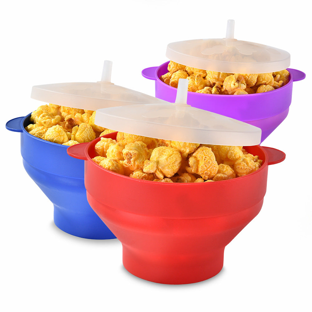 Silikon Popcornbehälter mit Deckel Brehn