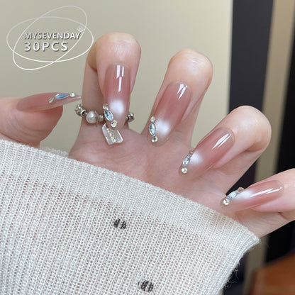 Glamorous Rhinestone Accent Press-On Nagelspitzen Brehn