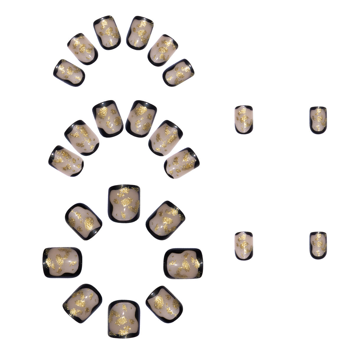 Kunstnagelset mit filigranen Goldakzenten und elegantem Finish Brehn