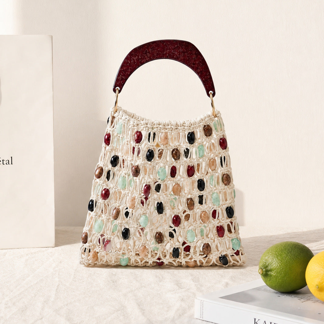 Exklusive Makramee Tasche mit Schmuckdetails Brehn