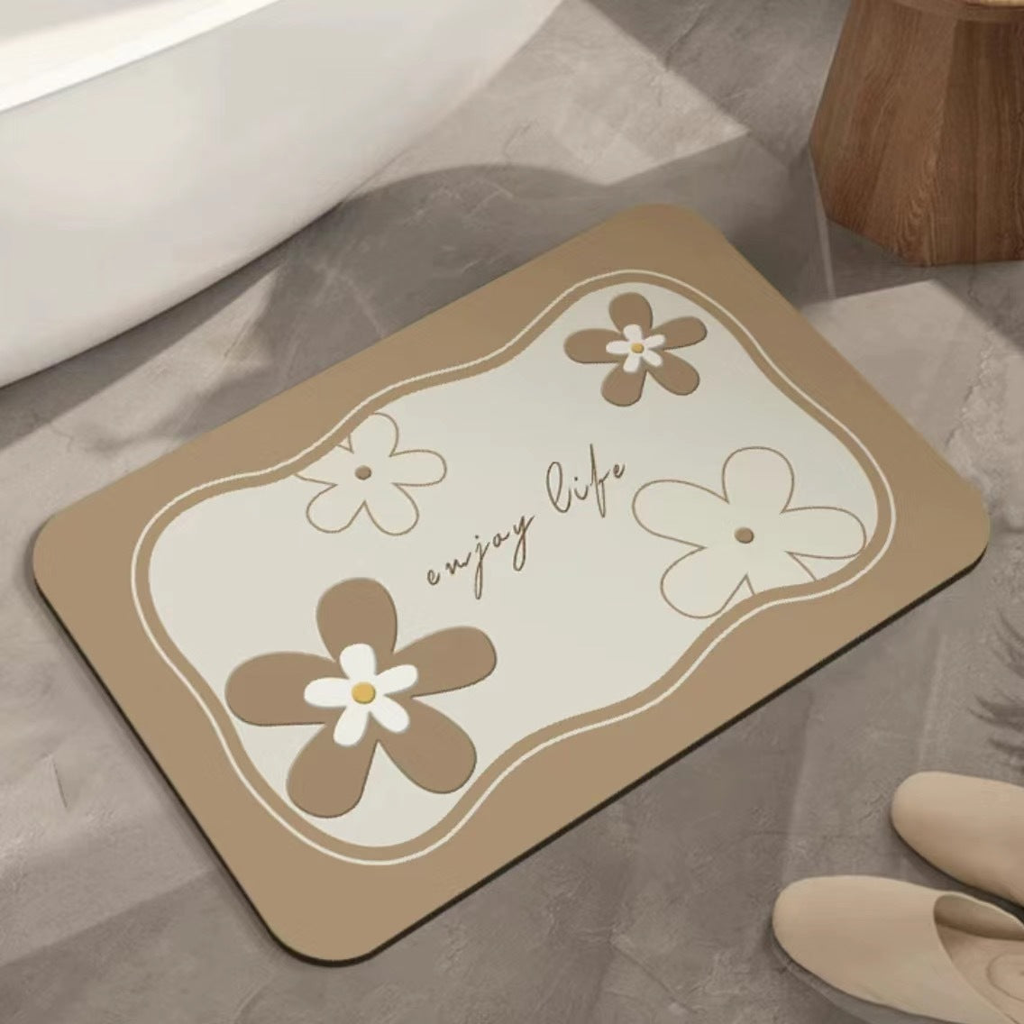 Künstlerische Florale Badmatte Brehn