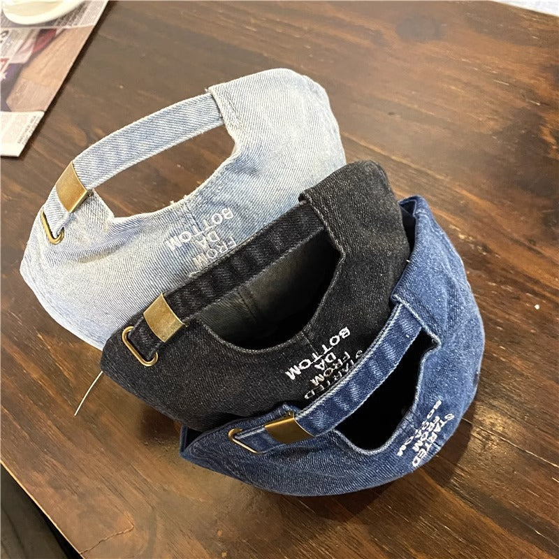 Damen Casual Distressed Denim Cap Brehn