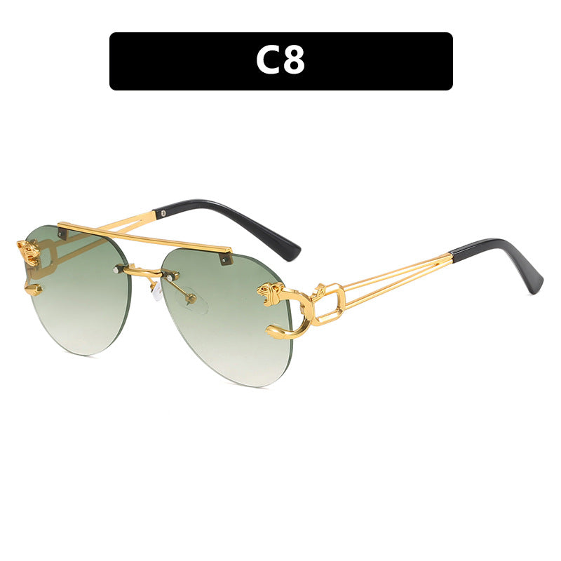 Damen ausgefallene runde Sonnenbrille mit dekorativen Details Brehn