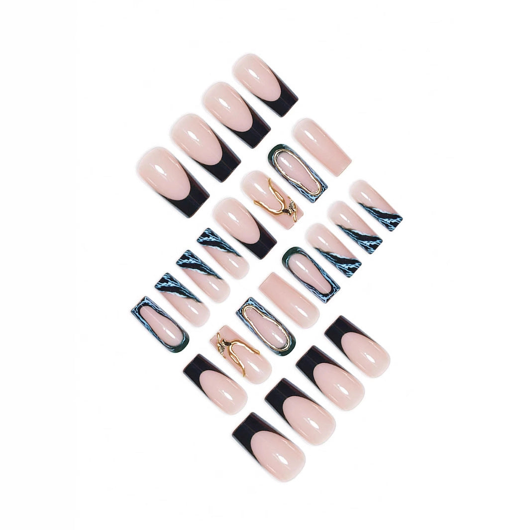 Designer Geometrische Press-On Nagelkunst Brehn