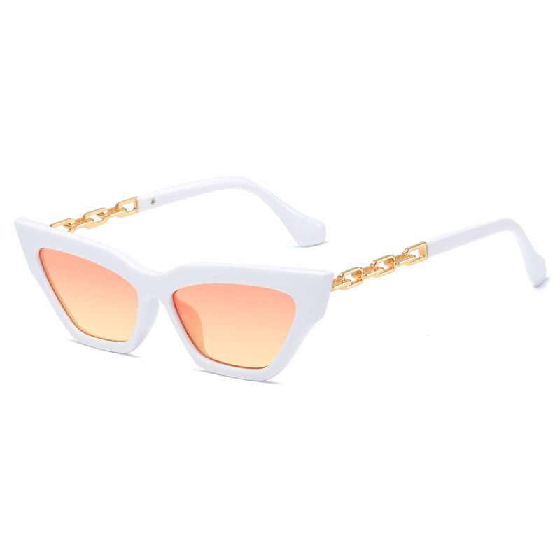 Damen edgy Katzenaugen-Sonnenbrille mit goldenen Details Brehn