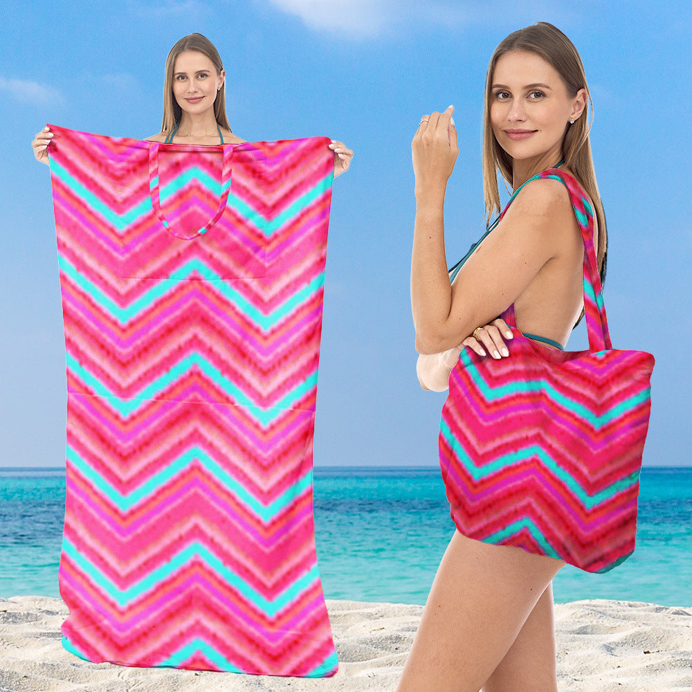 Multifunktionales Strandhandtuch mit integrierter Tragetasche Brehn