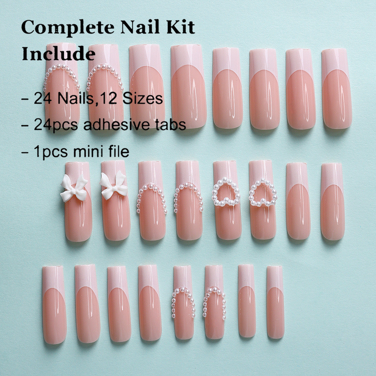 Kunstnagelset mit Eleganten Verzierungen Brehn