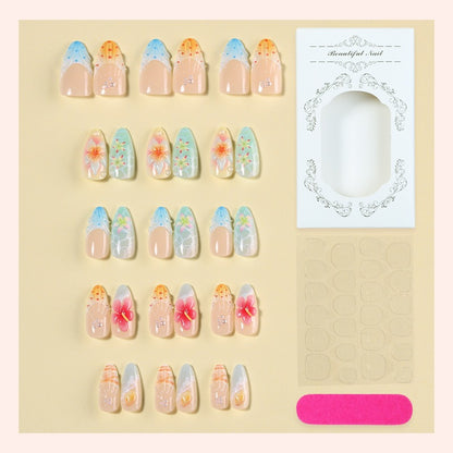 Kreatives Kunstnagel-Set mit floralem Design Brehn