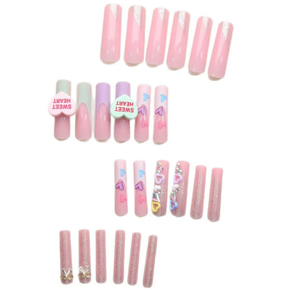 Herz-inspiriertes Press-On Nagelset