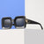 Damen quadratische Sonnenbrille mit luxuriösem Design und goldenen Akzenten Brehn
