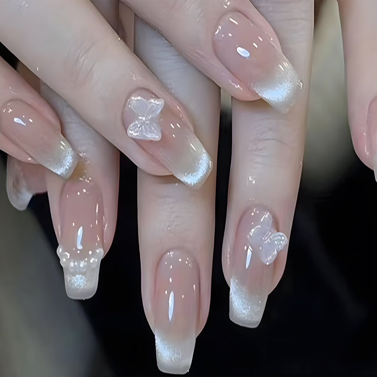 Kunstnagelset mit elegantem Glitter-Finish Brehn