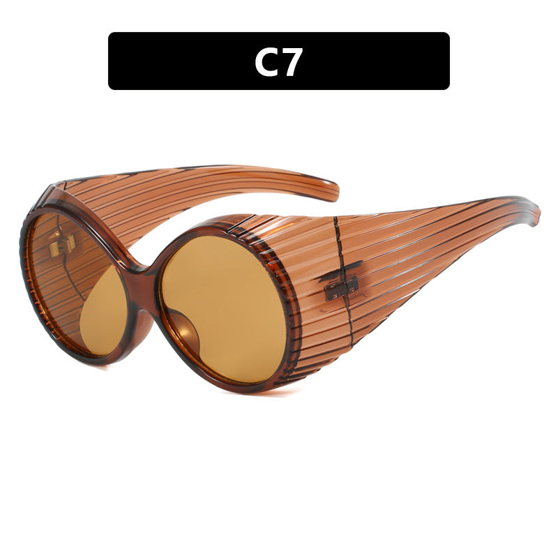 Damen extravagante Sonnenbrille mit geschwungenem Rahmen Brehn