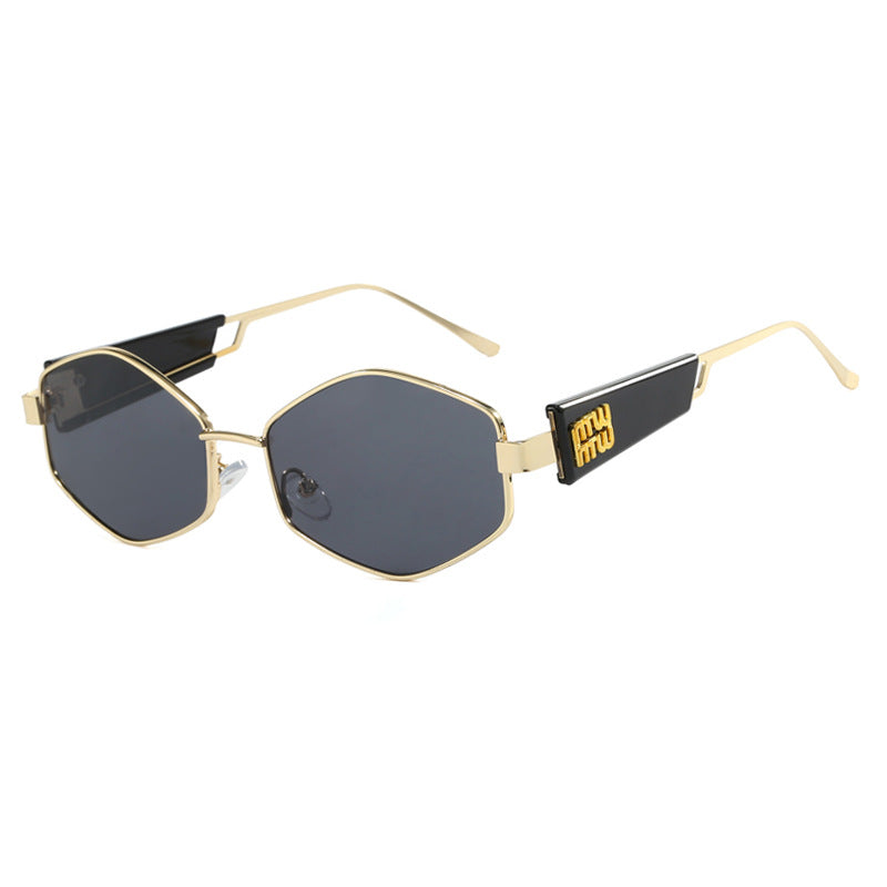 Damen geometrische Sonnenbrille mit modischem Design und UV-Schutz Brehn