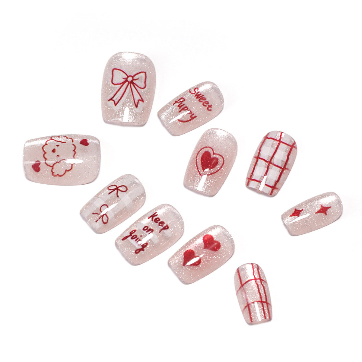 Künstliche Nagelkunst mit niedlichen Motiven Brehn