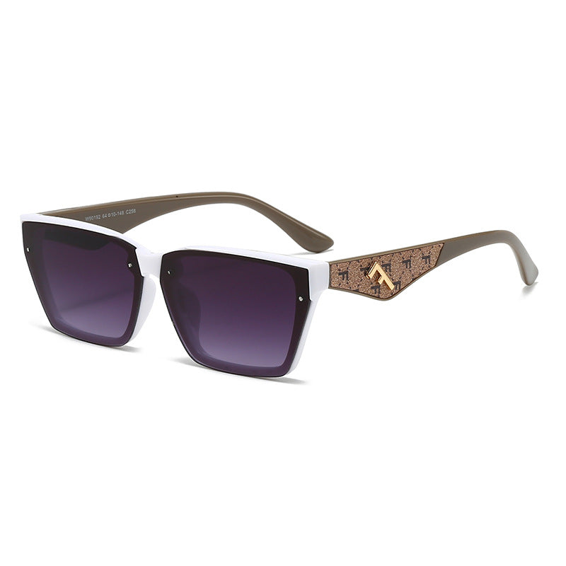 Damen quadratische Sonnenbrille mit edelmattiertem Rahmen und modischen Akzenten Brehn