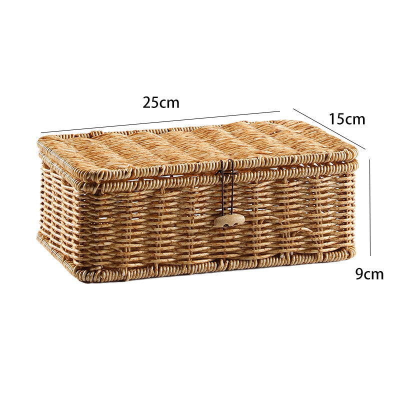 Handgefertigte natürliche Rattan-Aufbewahrungsbox Brehn