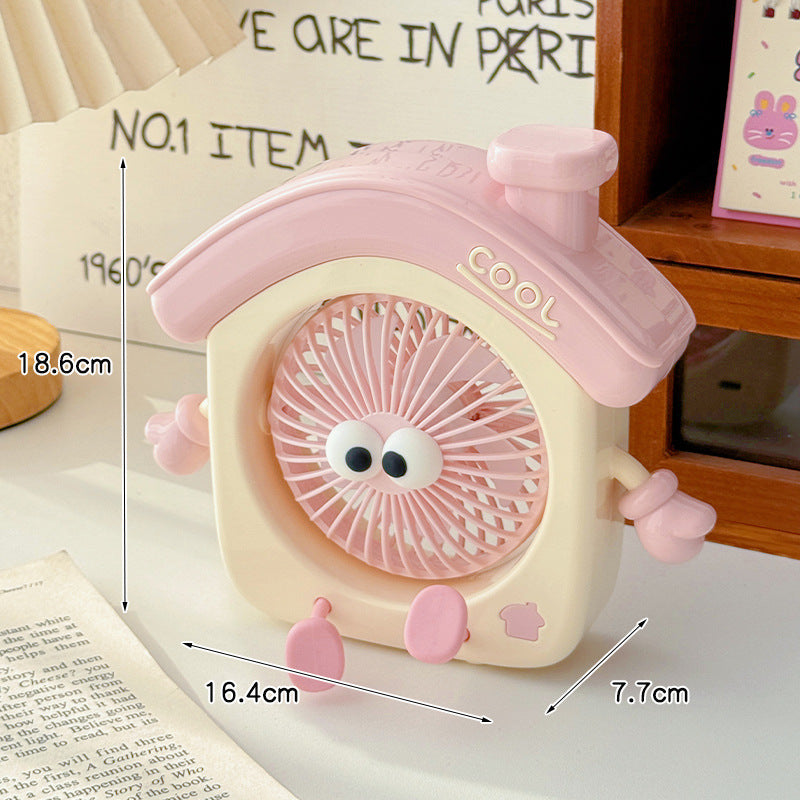 Frauen tragbarer Mini-Tischventilator mit süßem Charakterdesign Brehn