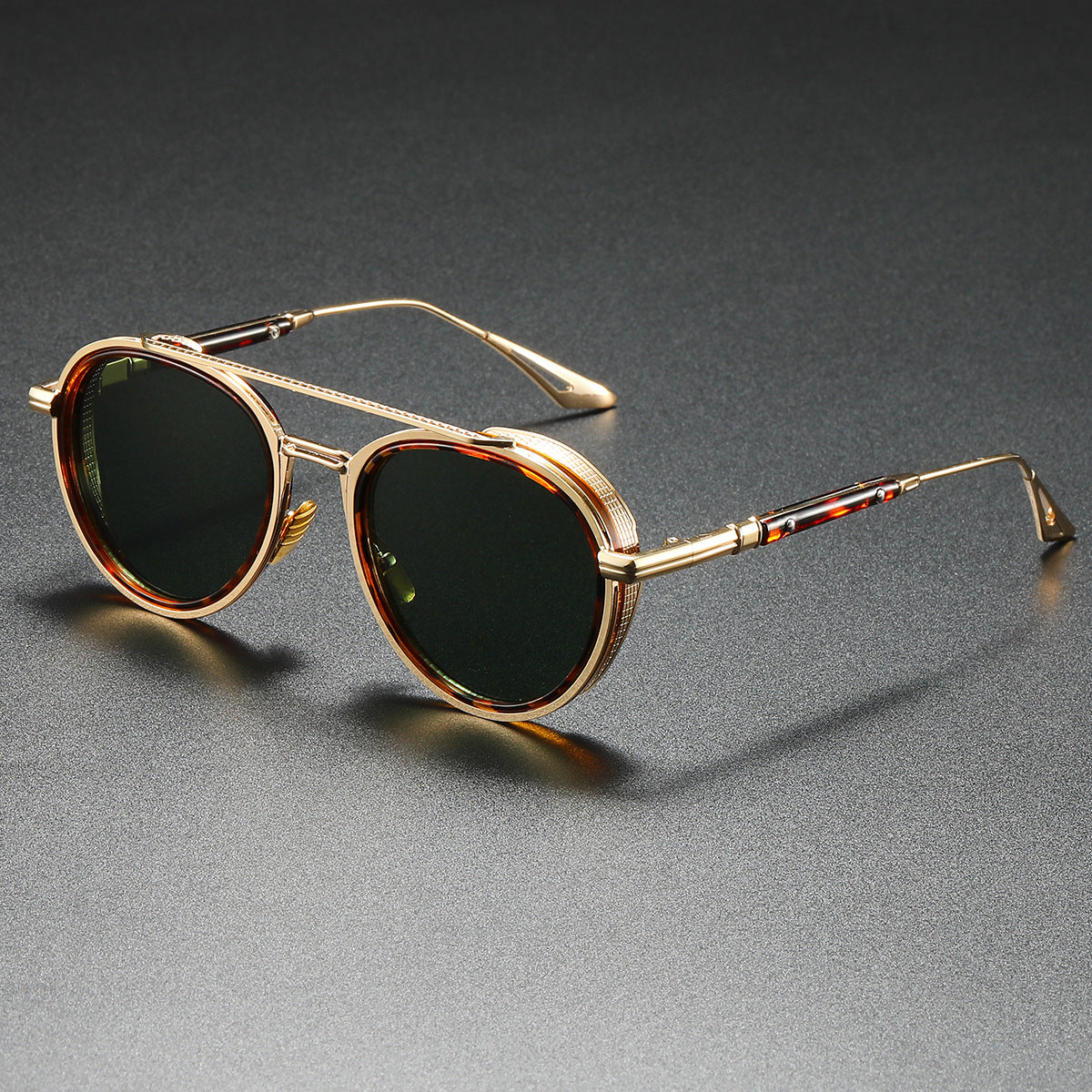 Damen Designer-Sonnenbrille mit luxuriösem Metallrahmen und Retro-Akzenten Brehn