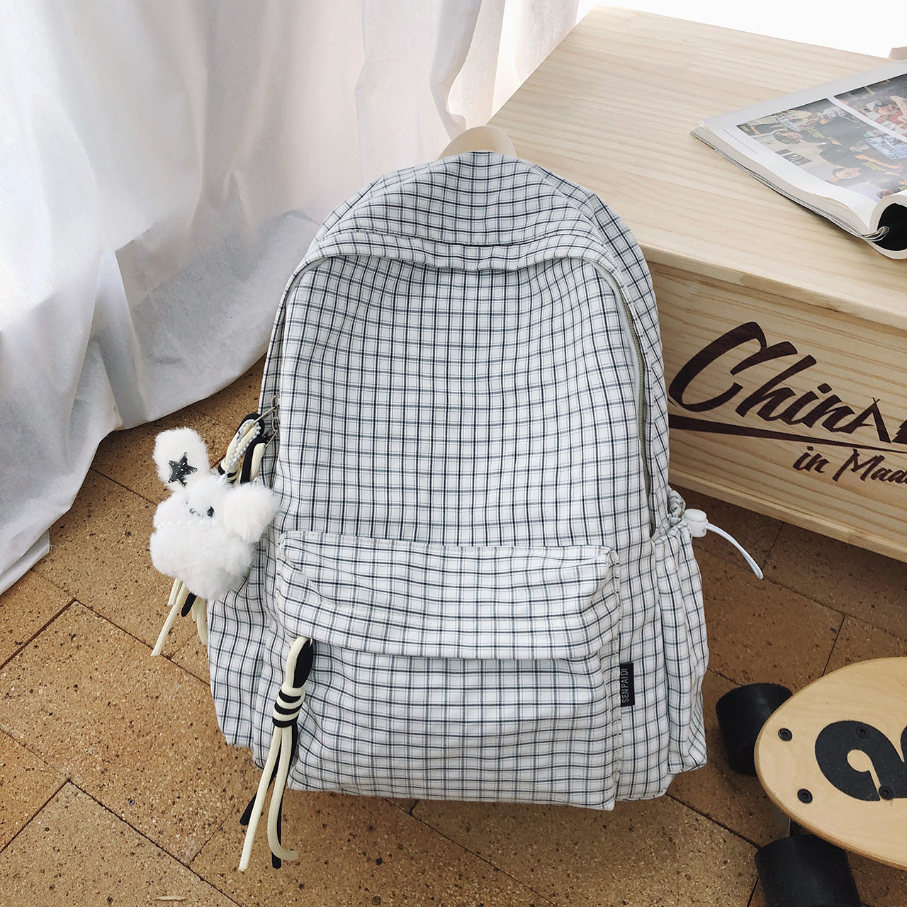 Gepunktetes Muster Canvas Rucksack