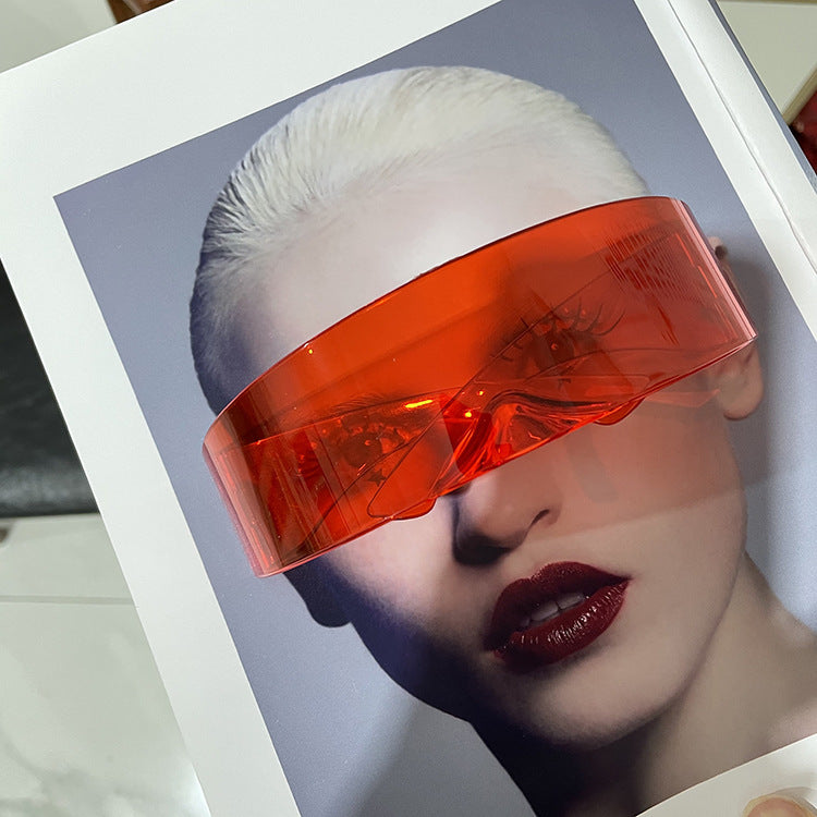 Damen futuristische visierähnliche Sonnenbrille Brehn