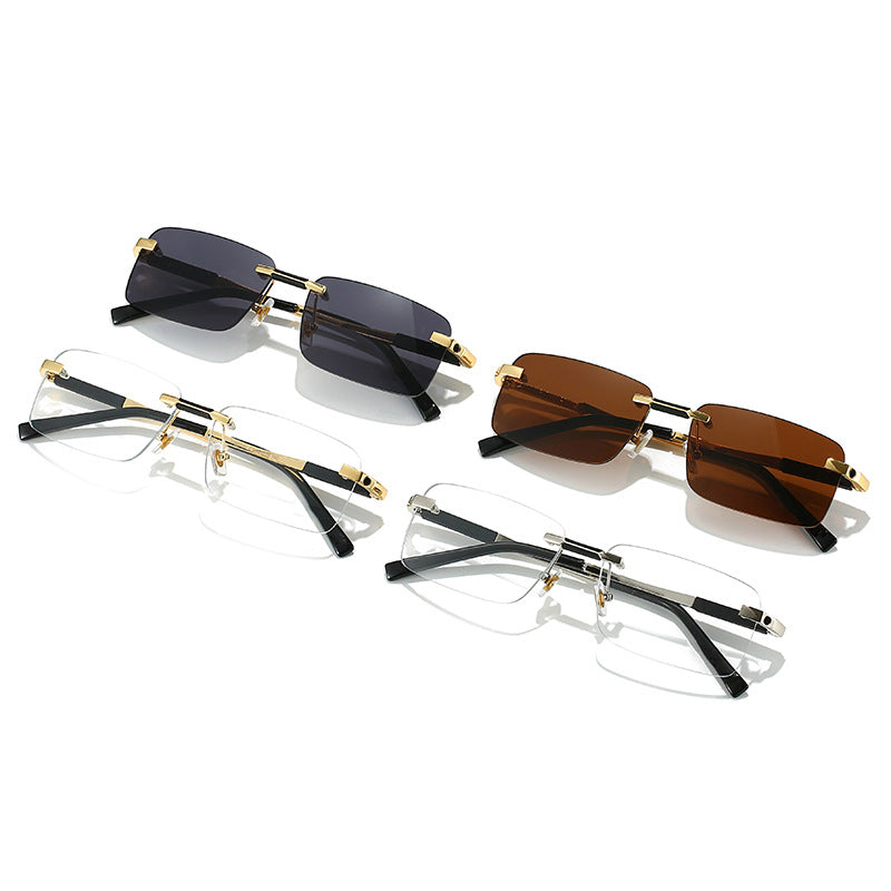 Damen Sonnenbrille im modernen rechteckigen Design mit luxuriösen Metallelementen Brehn