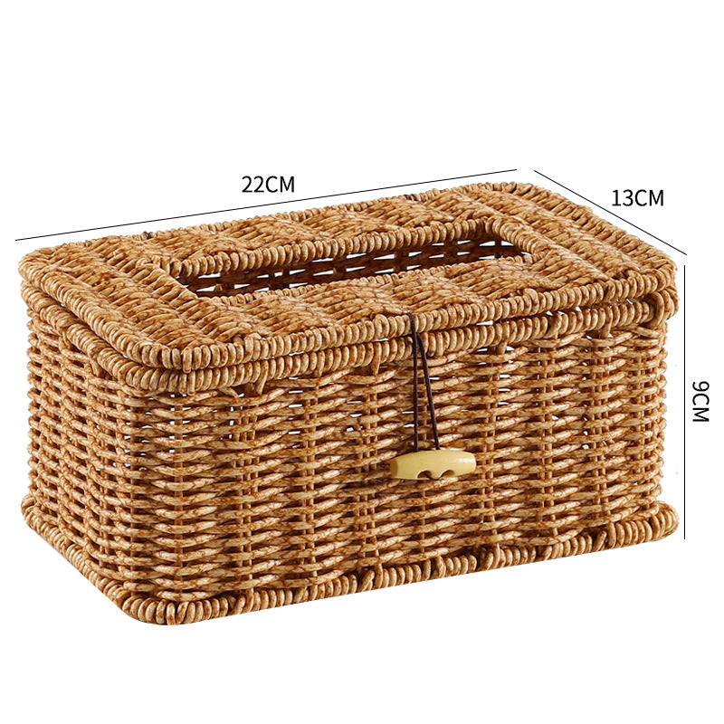 Handgemachte Rattan-Aufbewahrungsbox mit Deckel Brehn