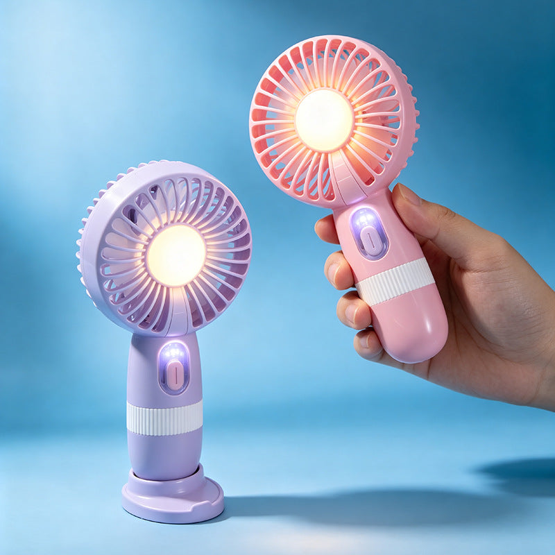 Damen Tragbarer USB-Lüfter mit LED-Beleuchtung und digitaler Anzeige Brehn