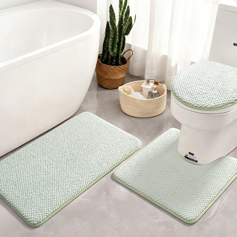 Strukturierte Badematte und Toilettensitzabdeckung Set