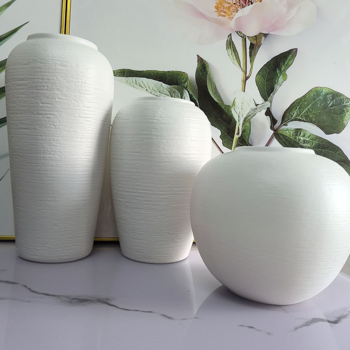 Elegante strukturierte Keramikvase Brehn