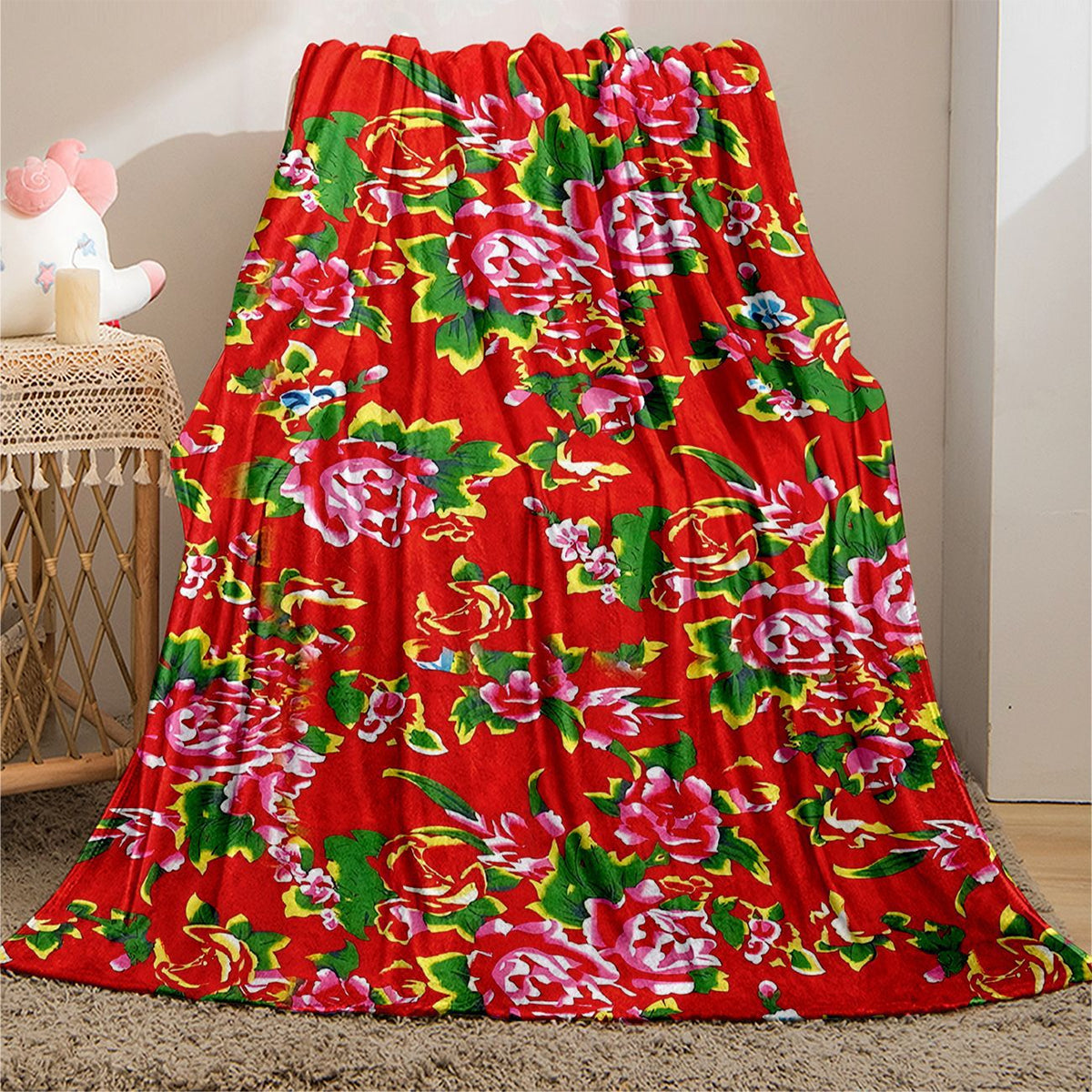 Blumenmuster Kuscheldecke