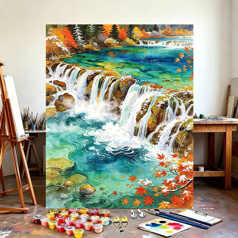 Wasserfall Landschaft Leinwanddruck Brehn