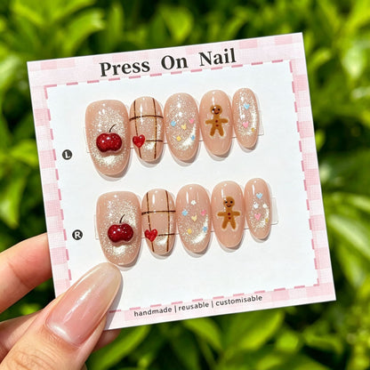 Anpassbare florale Press-On Nagelkollektion