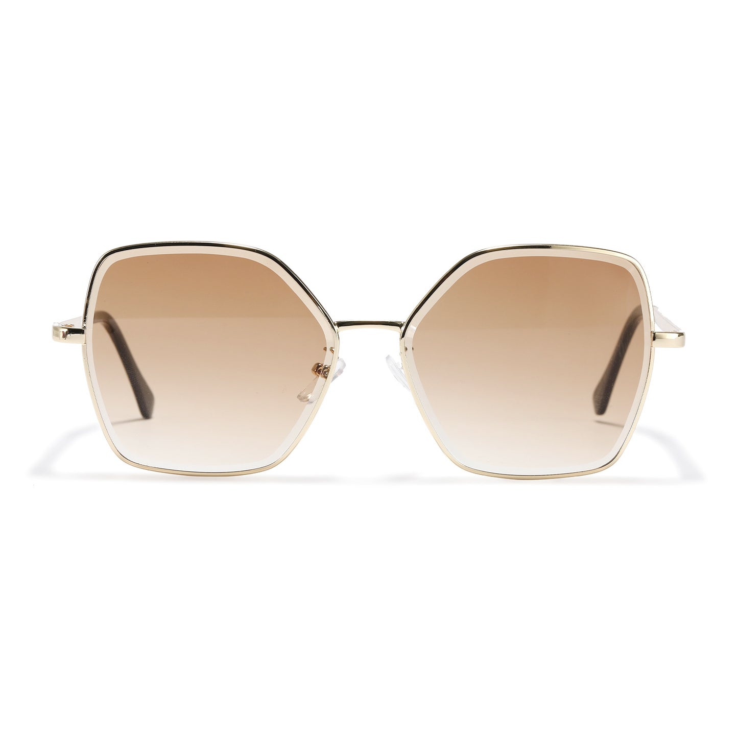 Damen geometrische Sonnenbrille mit modischem Goldrahmen Brehn