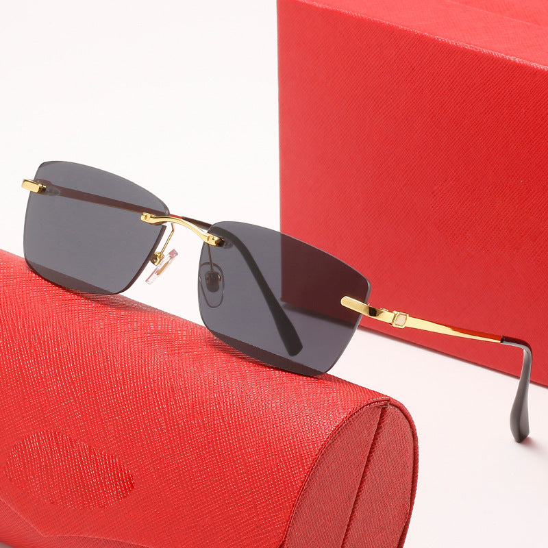Damen modische Halbrahmen-Sonnenbrille mit stilvollem Metallrahmen Brehn
