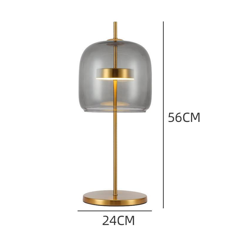 Moderne Glas Tischlampe mit goldenen Akzenten